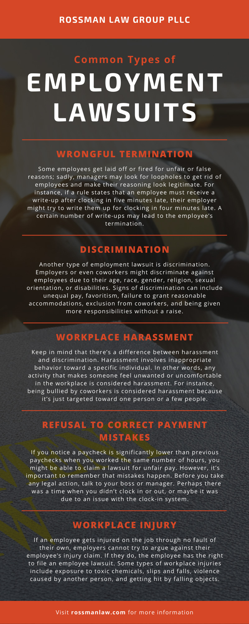 Types of Employment Lawsuits